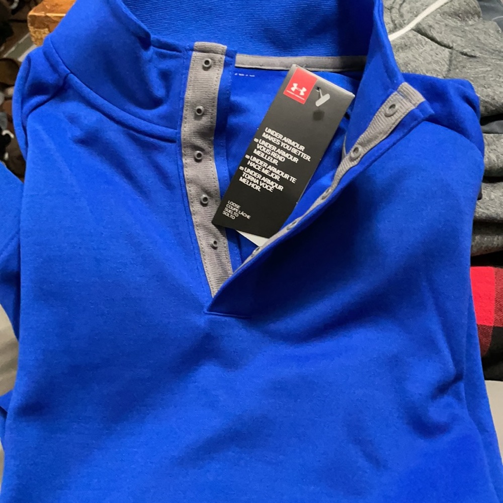 UNDER ARMOUR MENS STORM SWEATERFLEECE SNAP MOCK TOP